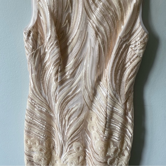 Vintage Peach Beaded Sleeveless Cocktail Dress 2 - Picture 11 of 14